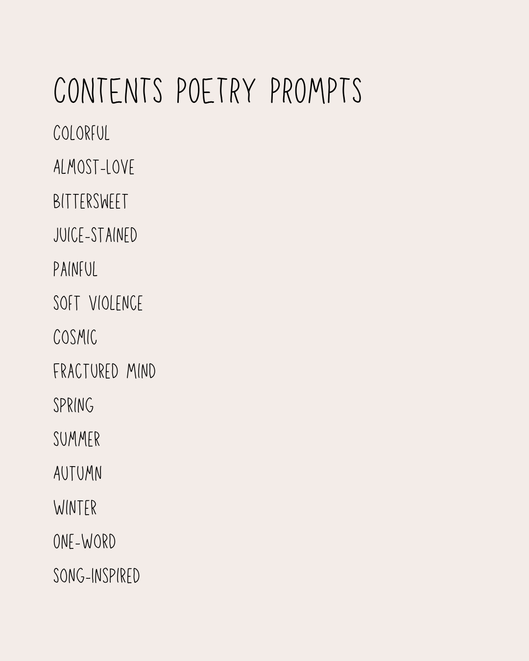 Poetry Prompts Vol.1